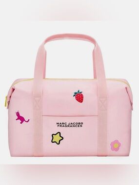 Marc Jacobs Fragrances Pink Sticker Duffle Bag